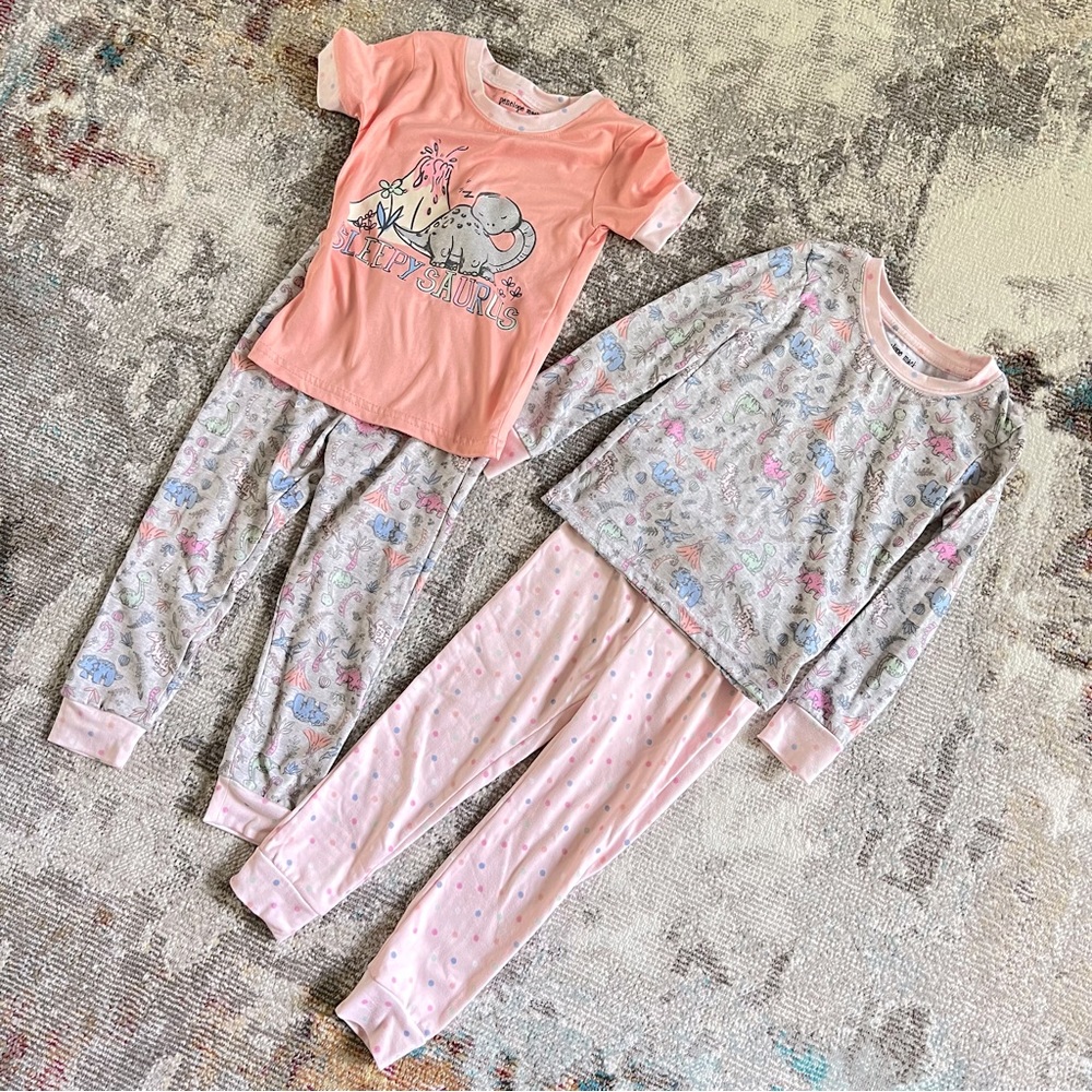 Penelope Mack Ldt. 4pc set 2T toddler girl pajama set mix and match dinosaurs